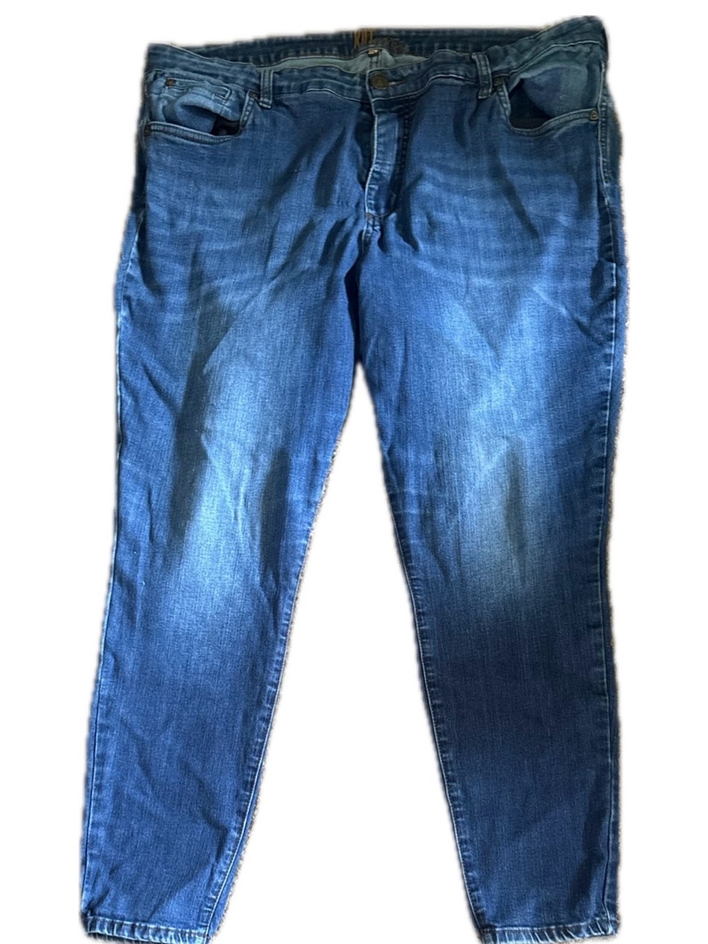 Kut from the Kloth Light Blue Denim Jeans with Gold Stitching